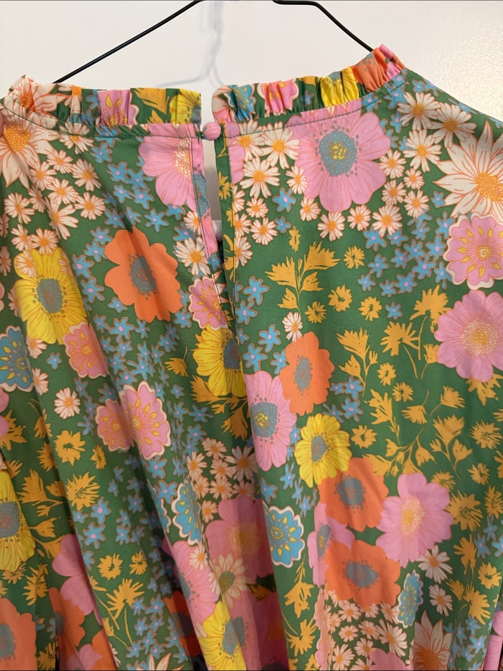 Scoop Women’s floral tiered mini dress retro floral print and puff sleeves XXXL - Picture 7 of 10